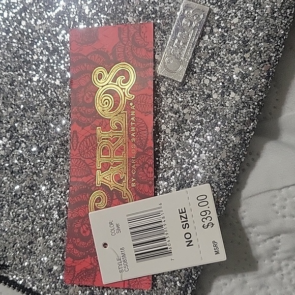 Carlos Santana Silver Glitter Clutch NWT - Picture 7 of 7